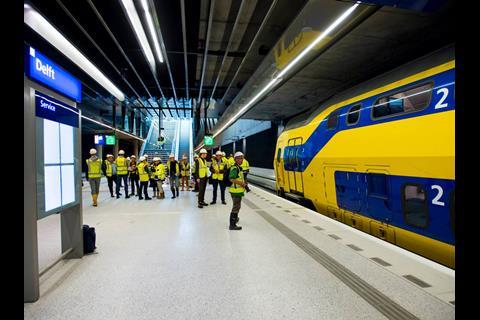 The first test train ran through the 2·3 km tunnel beneath Delft on November 1.